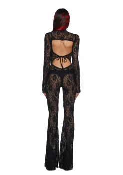 Widow Jumpsuits & Rompers*Enraptured Nightfall Lace Jumpsuit