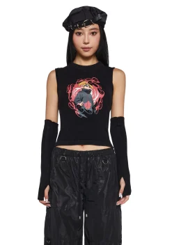 Dolls Kill x NARUTO SHIPPUDEN Tops|Plus*Explosive Art Top And Arm Warmers Set