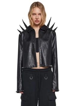 Club Exx Outerwear|Plus*Exquisite Pain Spiked Jacket
