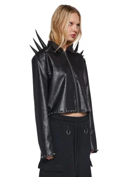 Club Exx Outerwear|Plus*Exquisite Pain Spiked Jacket