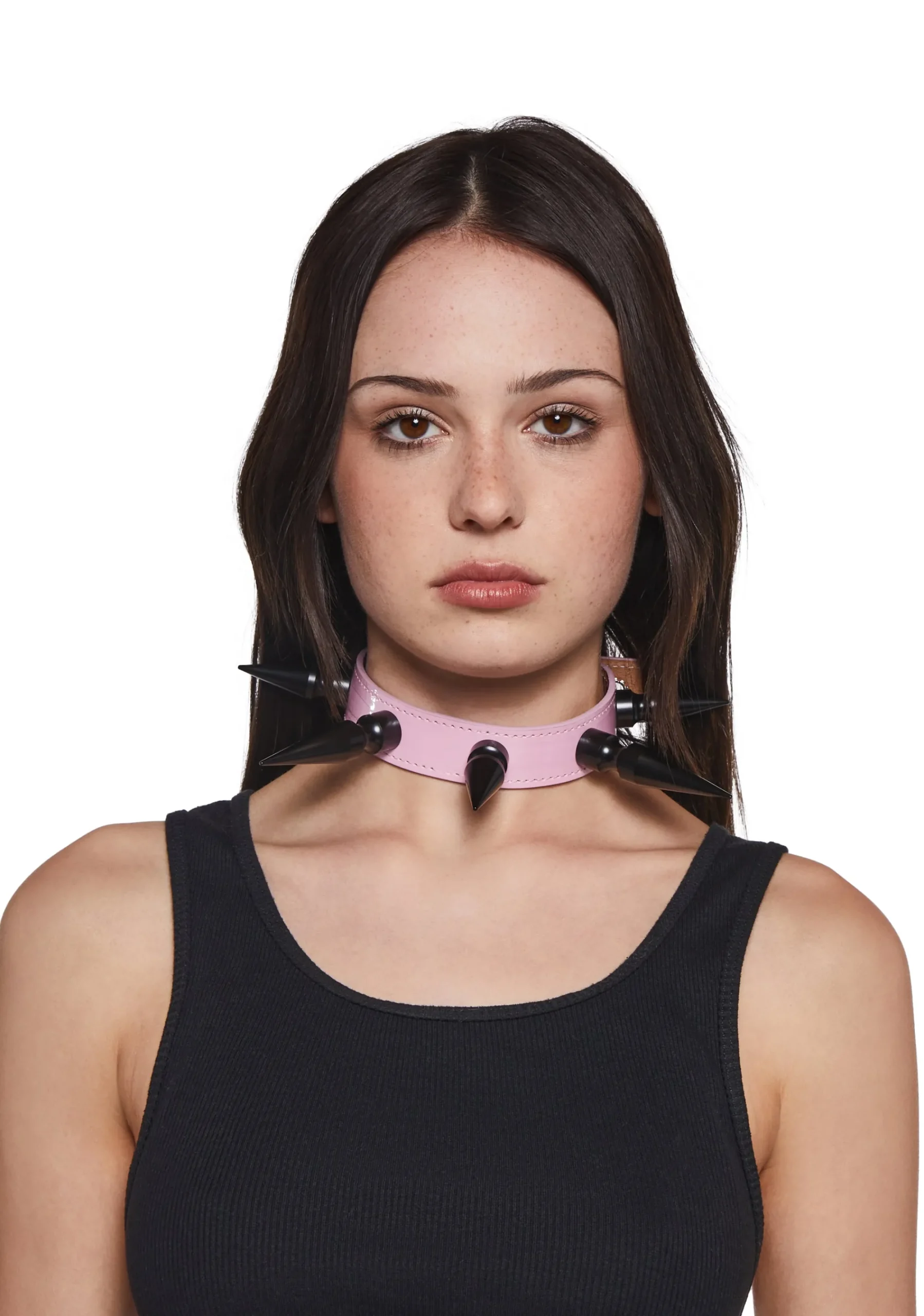 Funk Plus Jewelry*Extra Long Spiked Choker - Pink