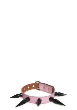 Funk Plus Jewelry*Extra Long Spiked Choker - Pink