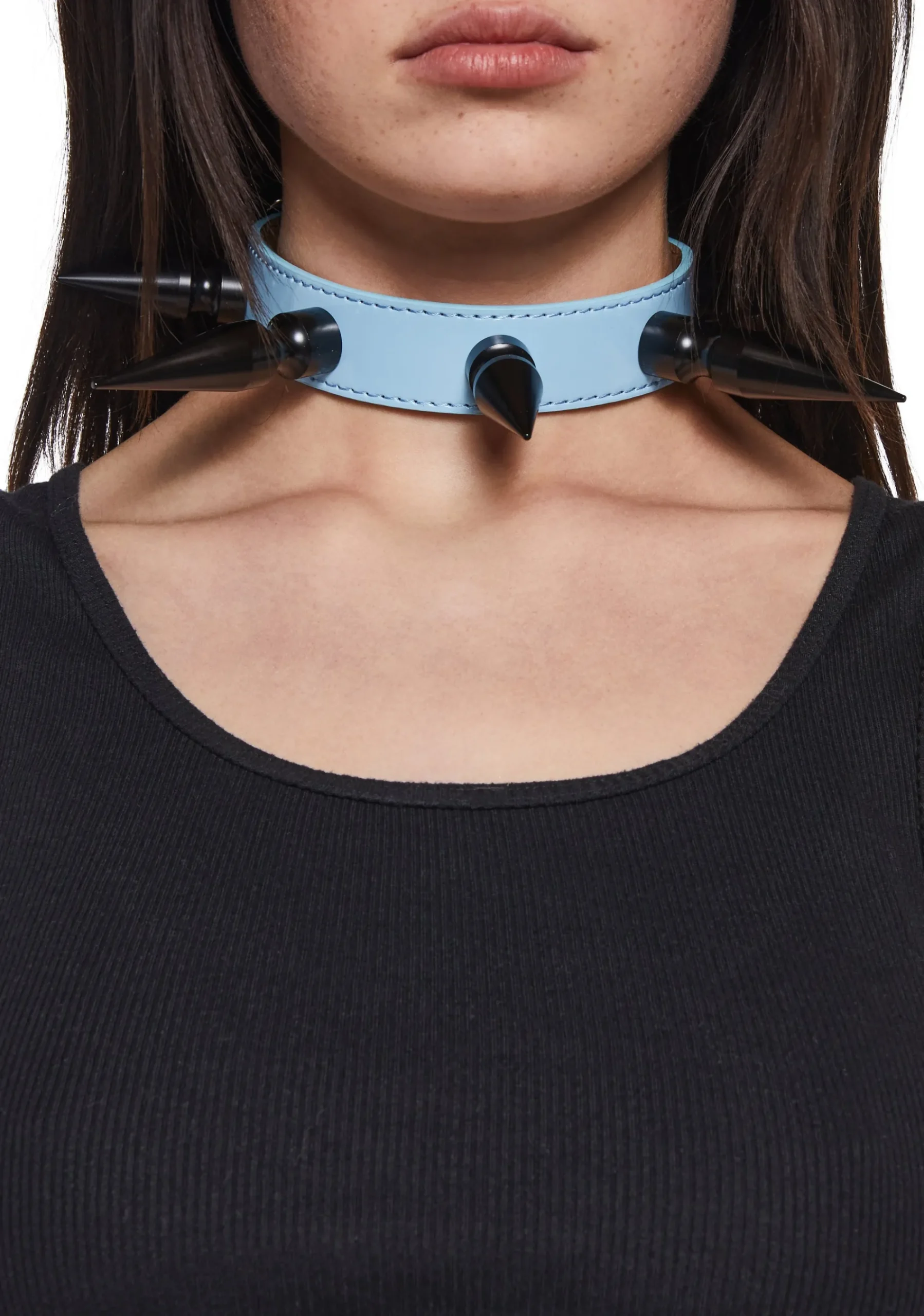 Funk Plus Jewelry*Extra Long Spiked Choker - Blue