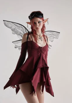 Current Mood Dresses*F is For Fairies Handkerchief Dress - Burgundy