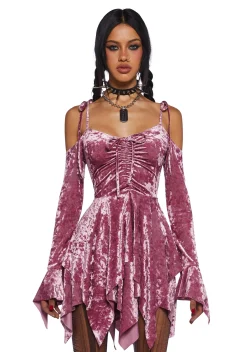 Current Mood Dresses|Plus*F is For Fairies Handkerchief Dress - Mauve Velvet