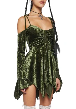 Current Mood Dresses*F is For Fairies Handkerchief Dress - Olive Velvet