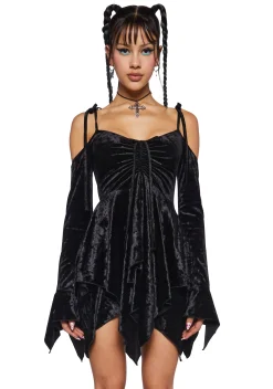 Current Mood Dresses*F is For Fairies Handkerchief Dress - Black Velvet