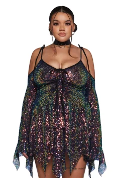 Club Exx Dresses|Plus*F is For Fairies Handkerchief Dress - Sequin