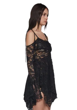 Widow Dresses*F is For Fairies Handkerchief Dress - Black Lace