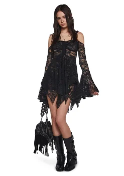 Widow Dresses*F is For Fairies Handkerchief Dress - Black Lace