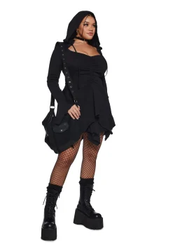 Current Mood Dresses|Mini Dresses*F Is For Fairies® Hooded Mini Dress - Black