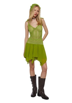 Dolls Kill x Shrek Dresses*Fairytale Misfit Crochet Dress Set