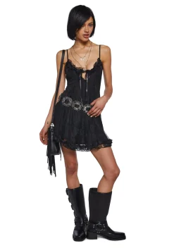 Widow Dresses|Mini Dresses*Faithfully Doomed Lace Mini Dress - Black