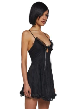 Widow Dresses|Mini Dresses*Faithfully Doomed Lace Mini Dress - Black