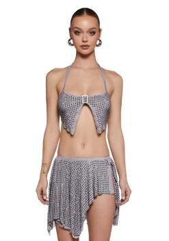 Current Mood Bottoms|Skirts*Fame Dynasty Rhinestone Buckle Wrap Skirt