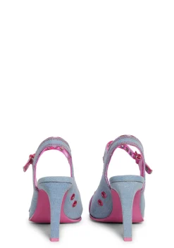 Generation Kiss Heels*Fame Lane Pointed Toe Heels - Denim