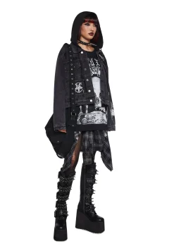 Widow Outerwear|Plus*Fatal Hour Hooded Denim Jacket