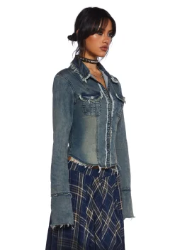 Current Mood Tops*Ferris Wheel Date Denim Top
