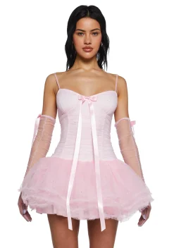 Sugar Thrillz Dresses|Plus*Festive Realm Glitter Dress And Gloves Set