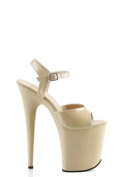 Pleaser Heels|Sandals*Flamingo-809 Ankle Strap Platform Sandals - Beige
