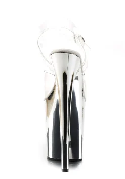 Pleaser Heels|Sandals*Flamingo-808 Platform Strap Sandals - Chrome Silver