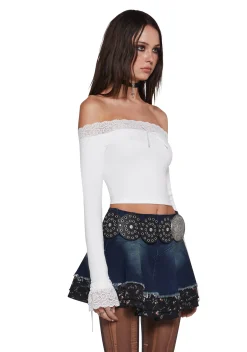 Current Mood Tops|Plus*Flirt Expert Off The Shoulder Top - White