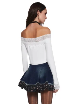 Current Mood Tops|Plus*Flirt Expert Off The Shoulder Top - White