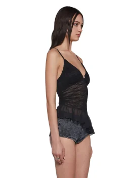 Sugar Thrillz Tops|Plus*Flirty Attitude Lace Top - Black