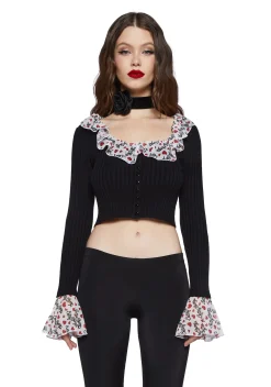Dolls Kill x Betty Boop Tops*Flirty Frills Knit Cardigan