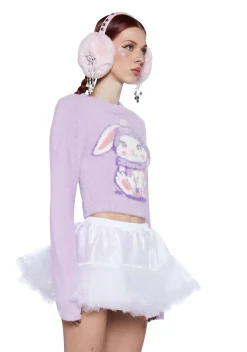 Sugar Thrillz Tops*Fluffy Footprints Knit Sweater