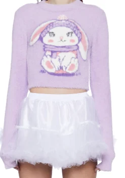 Sugar Thrillz Tops*Fluffy Footprints Knit Sweater