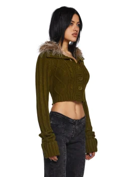 Current Mood Outerwear|Tops*Foolproof Attraction Knit Jacket - Olive