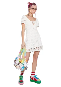 dELiA*s by Dolls Kill Dresses*Found My Happy Crochet Dress - White