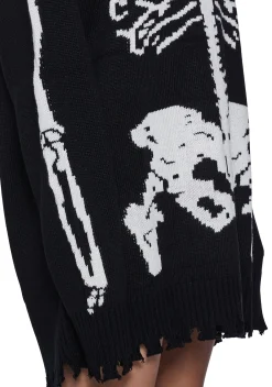 Trickz N' Treatz Tops|Plus*Fractured Fate Skeleton Sweater