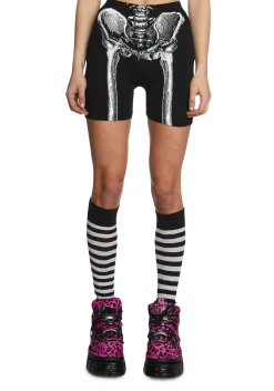 Trickz N' Treatz Bottoms|Shorts*Freaky Frakture Skeleton Shorts