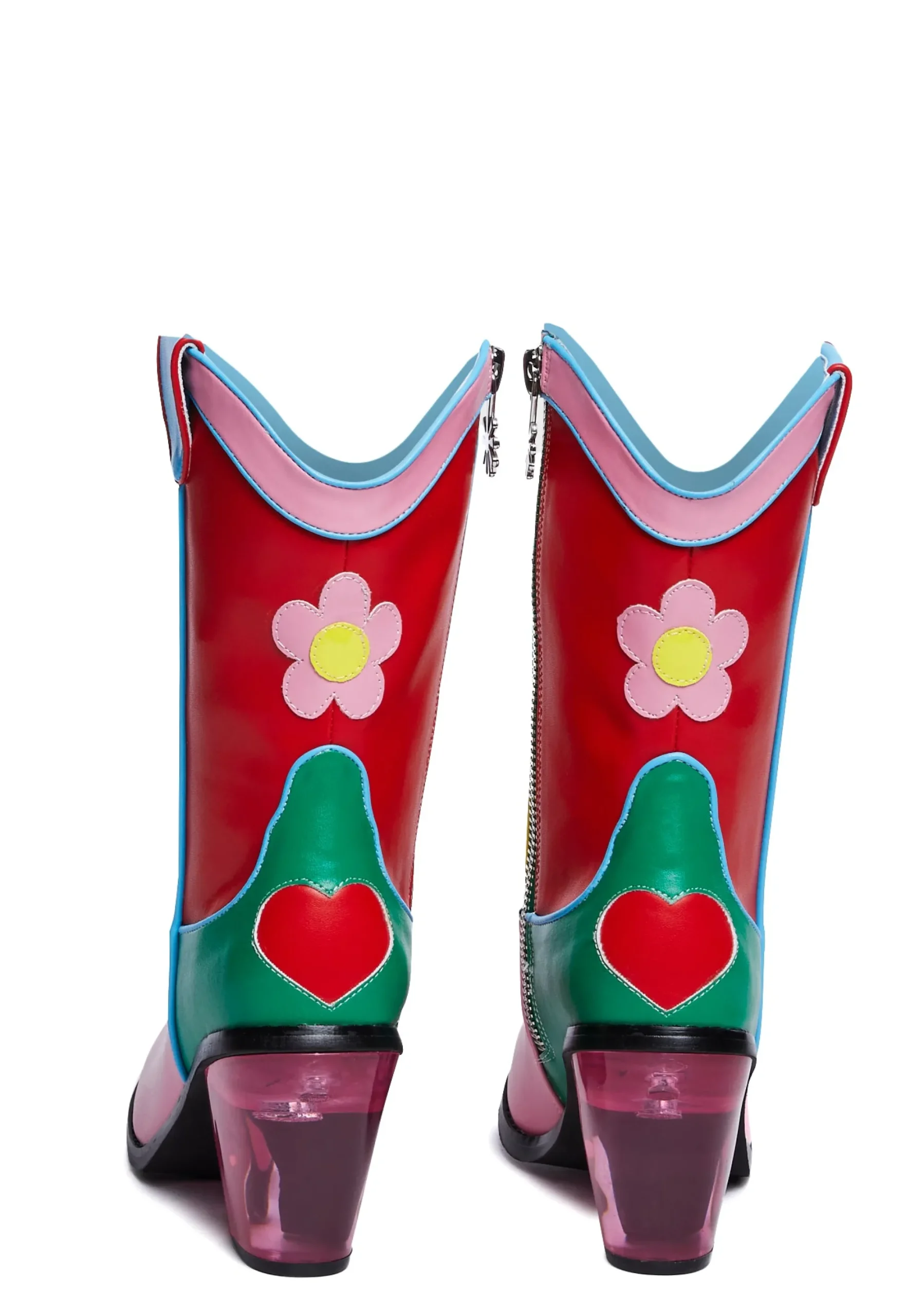 BOY dELiA*s by Dolls Kill Boots|Cowboy Boots*Free Luv Nation Colorblock Cowboy Boots