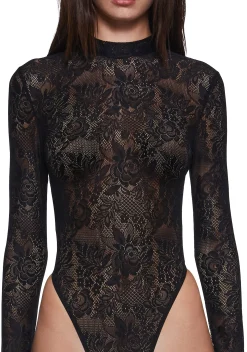 Current Mood Tops|Plus*Frozen Wanderlust Lace Bodysuit - Black