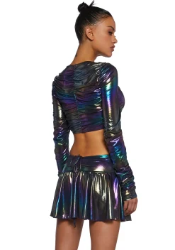 Club Exx Bottoms|Skirts*Galaxy Gathered Mini Skirt