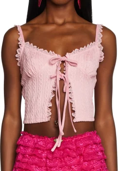 Sugar Thrillz Tops*Game Of Lust Crop Top - Pink