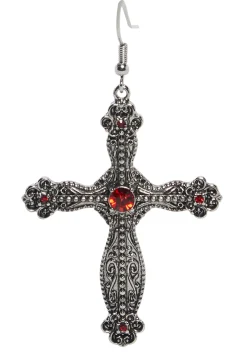 Widow Jewelry*Gemstone Cross Drop Earrings