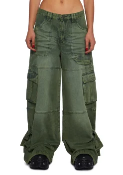 Current Mood Bottoms|Pants*Get A Life Wide Leg Cargo Pants