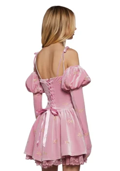 Sugar Thrillz Dresses|Plus*Gilded Romance Velvet Dress And Gloves Set