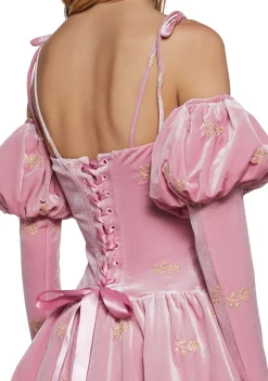 Sugar Thrillz Dresses|Plus*Gilded Romance Velvet Dress And Gloves Set