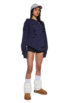 Current Mood Outerwear|Sweatshirts & Hoodies*Girly Grit Distressed Hoodie