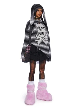 Current Mood Tops*Girly Grunge Sweater And Beanie Set