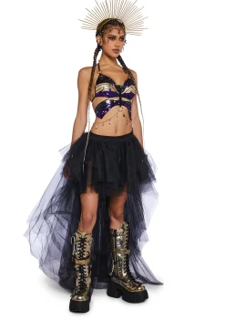 Club Exx Tops*Glimmer Goddess Sequin Top