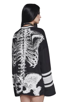 Trickz N' Treatz Tops|Plus*Glow In The Dark Skeleton Jersey