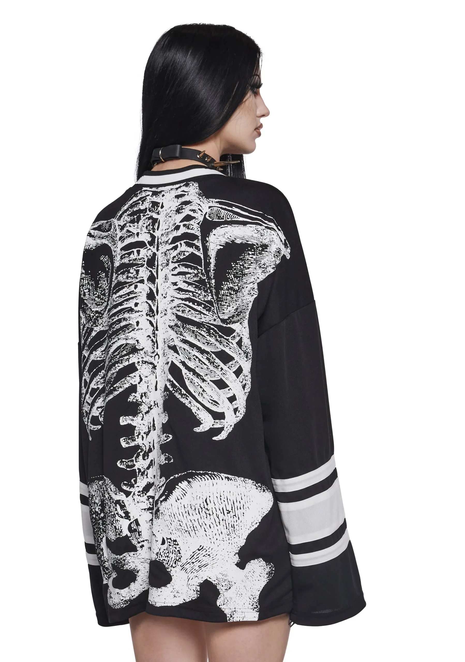 Trickz N' Treatz Tops|Plus*Glow In The Dark Skeleton Jersey