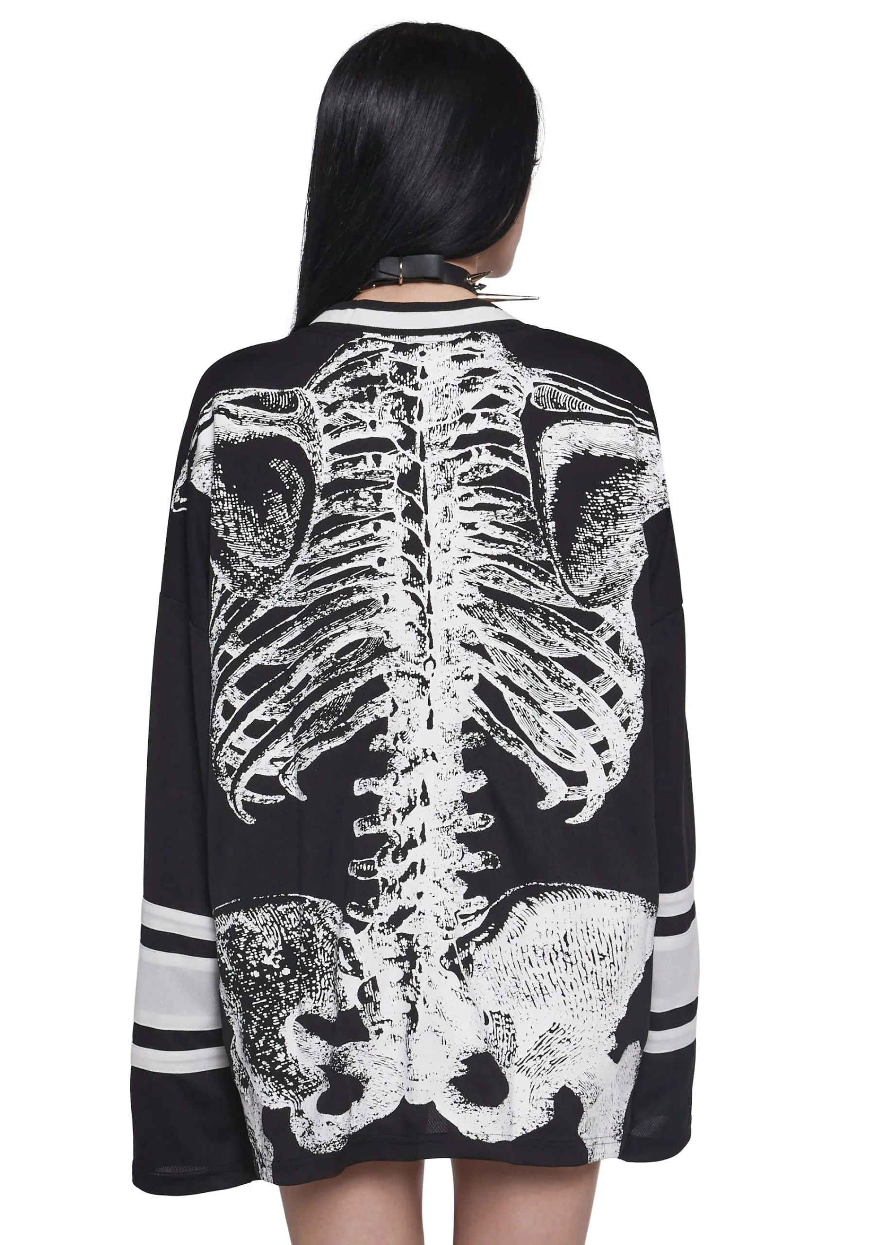 Trickz N' Treatz Tops|Plus*Glow In The Dark Skeleton Jersey