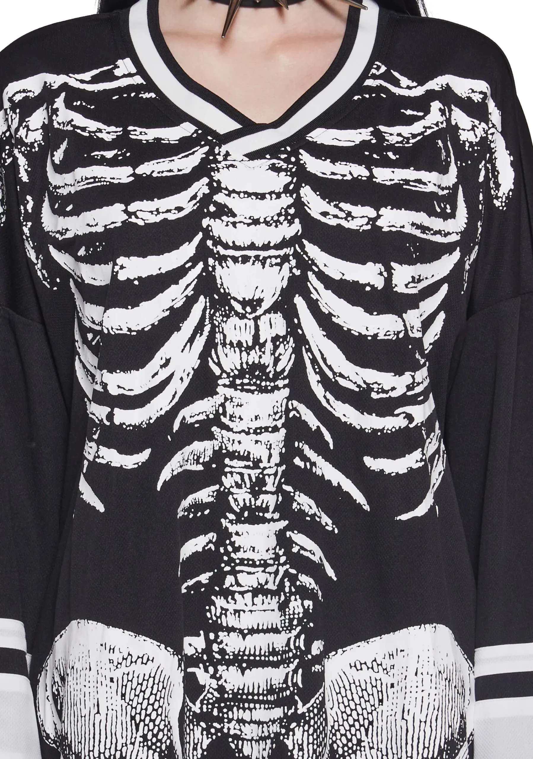 Trickz N' Treatz Tops|Plus*Glow In The Dark Skeleton Jersey